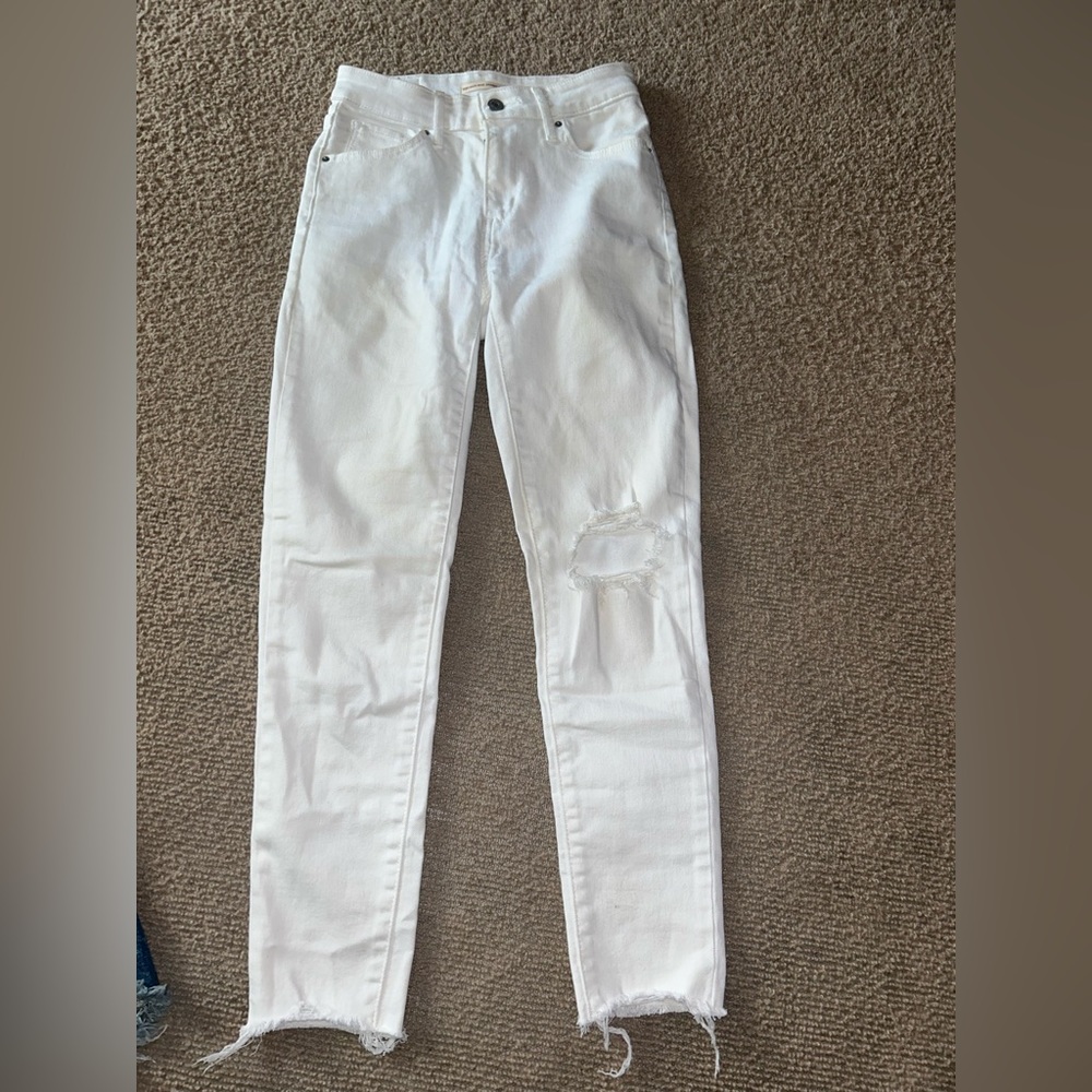 White High Rise Skinny Ankle Jeans